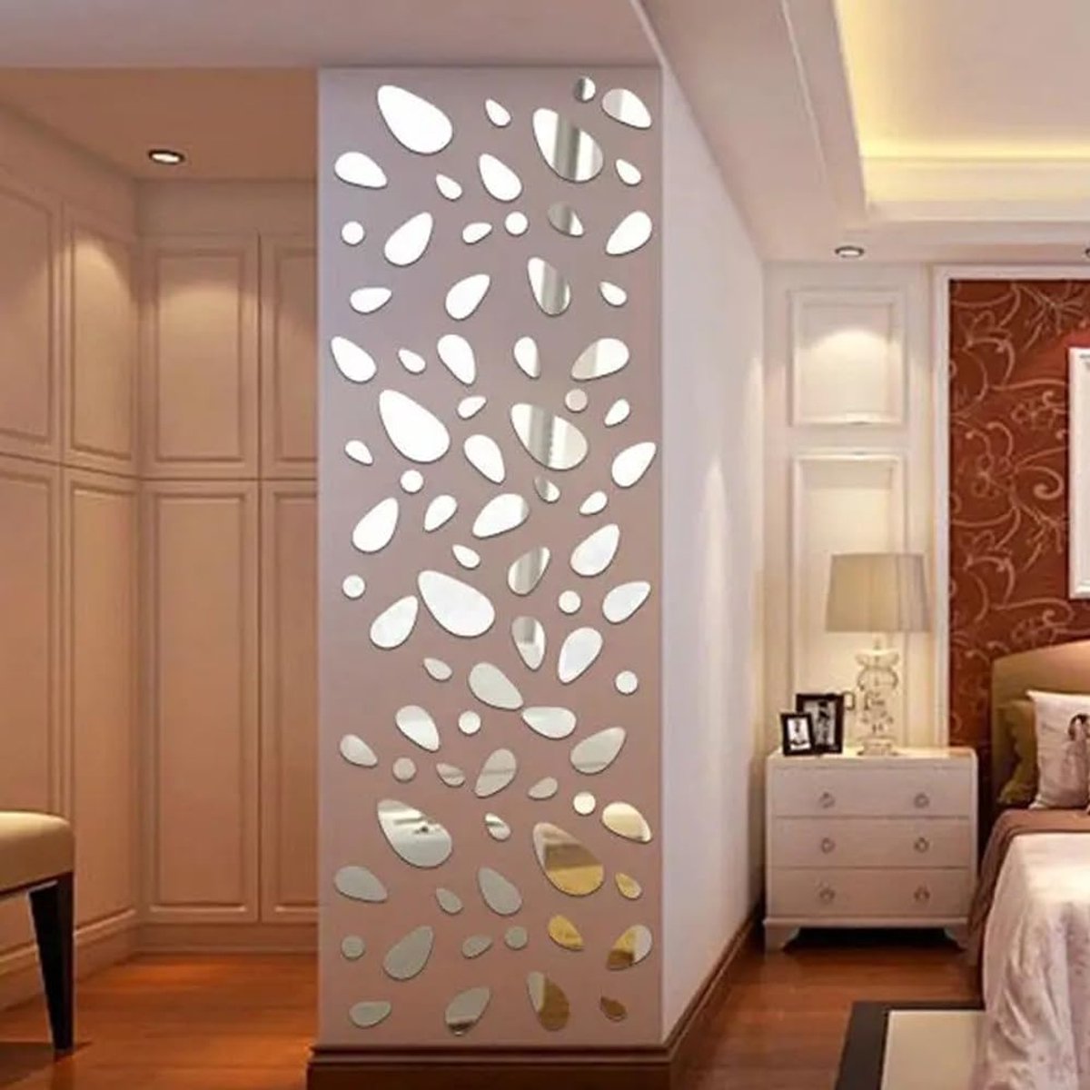 13-Delige Diamant Spiegel Muursticker Set - Acryl 3D Zelfklevende DIY Behang Tegels Kunst Decoratie voor Thuis Woonkamer (Zilver)
