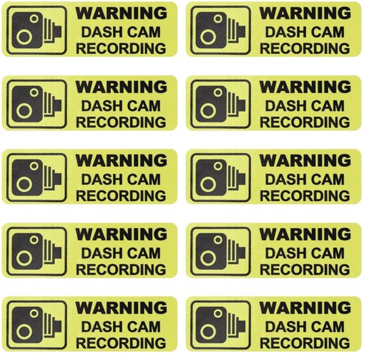 VT Goods - Dashcam Waarschuwingsstickers - Verbeterde Veiligheid