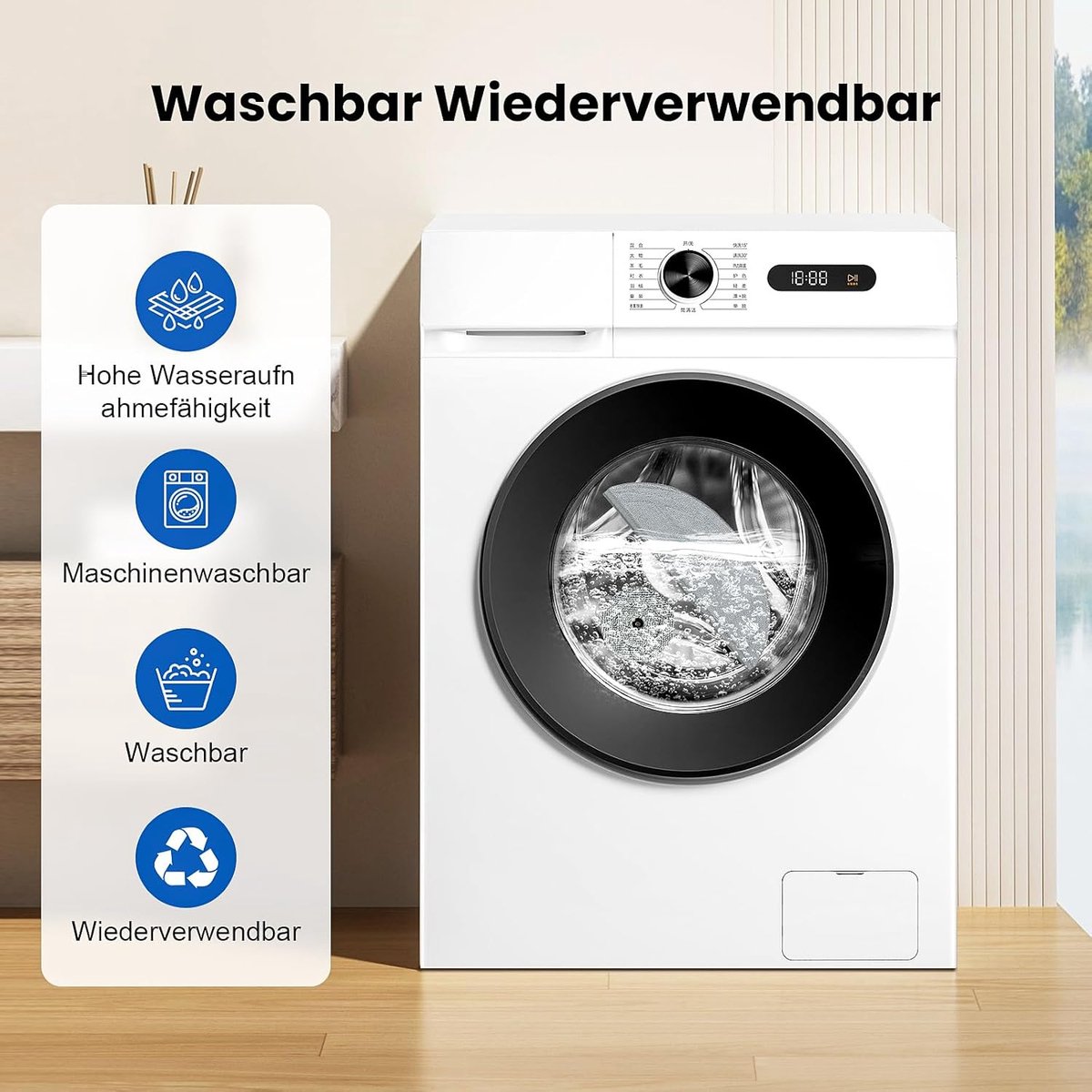 Reserveonderdelen voor Roborock Saros 10 dweilrobot, wasbare microvezel dweilpaccessoires, herbruikbare mop met 1 schroevendraaier (8 dweilpads + 8 ronde dweils) – foto 7