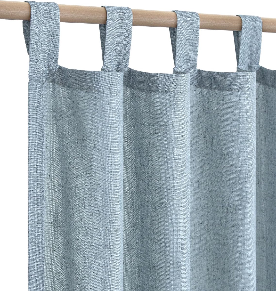 gordijnen 249 cm lang voor woonkamer 2 panelen gordijnen met lussen vlas linnen semi-doorschijnend grijsblauwe gordijnen voor glazen schuifdeur eetkamer kantoor land chic 20 cm steen