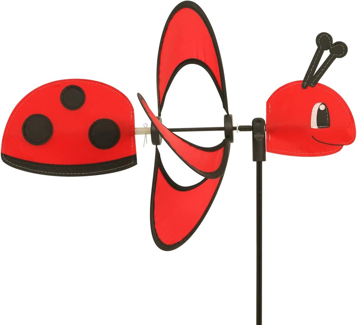 Wind Spinner - Little Magic Ladybird - UV-bestendig en weerbestendig - windwiel: Ø28cm, motief: 35x13cm, totale hoogte: 85cm - incl. glasvezelstaafje