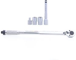 Momentsleutel Set - Momentsleutel Auto - Banden Wisselen - Nauwkeurig Instelbaar - 10-210 Nm - Zilver