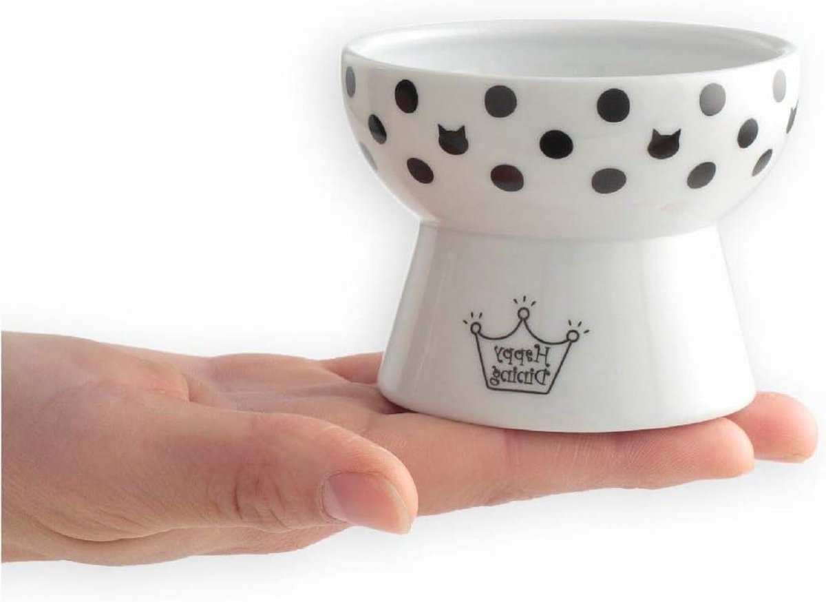 Verhoogde Kattenvoerschaal - Mini voerbak - Katten voeren - Senior katvriendelijk - 58 x 31 x 79 cm - Wit