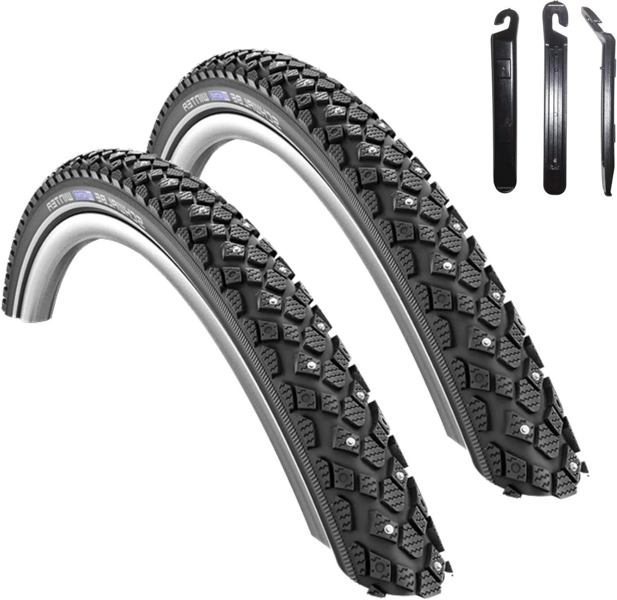 Winterfietsbanden - Stadsfietsbanden - Veilig Fietsen - Lekbescherming K-Guard - 28 x 1.35 - Zwart