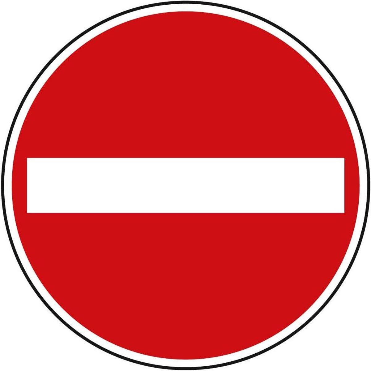 Verkeersbord Oprit Verboden - Inrijden Verboden Bord - Verkeer Reguleren - RAL-keurmerk Duits Verkeersreglement - Ø 420 mm - Geel Zwart