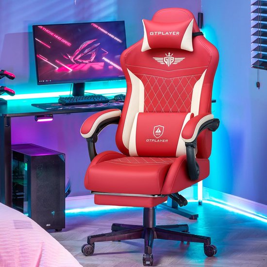 Gamerstoel - Ergonomische stoel - Comfortabel zitten - Verstelbare rugleuning - 150 kg belastbaar - Rood — afbeelding 5