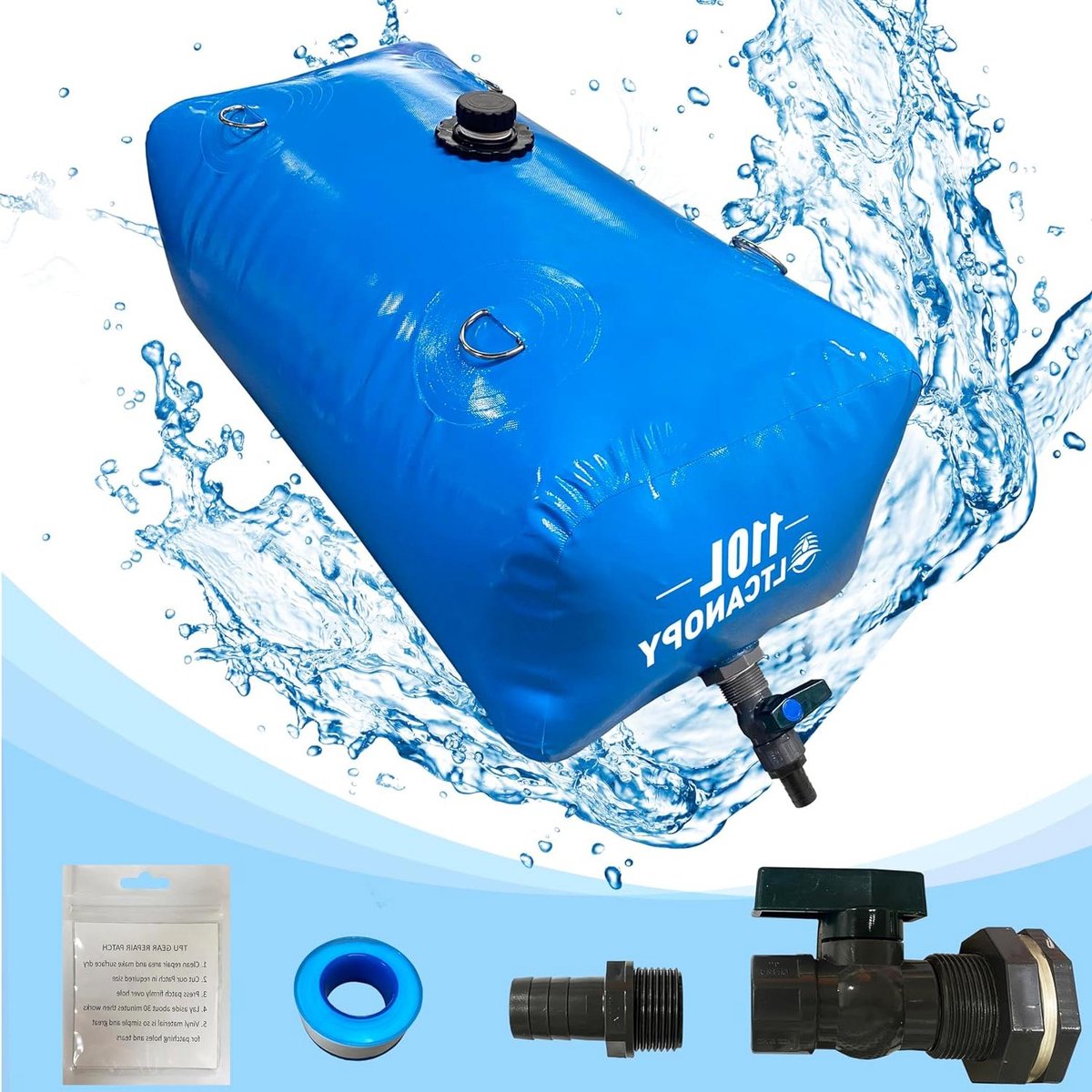 Opvouwbare Watertank - Draagbare Opslag - Noodwater Voorziening - Scheurvrij PVC Gaas - 110 Liter - Grijs