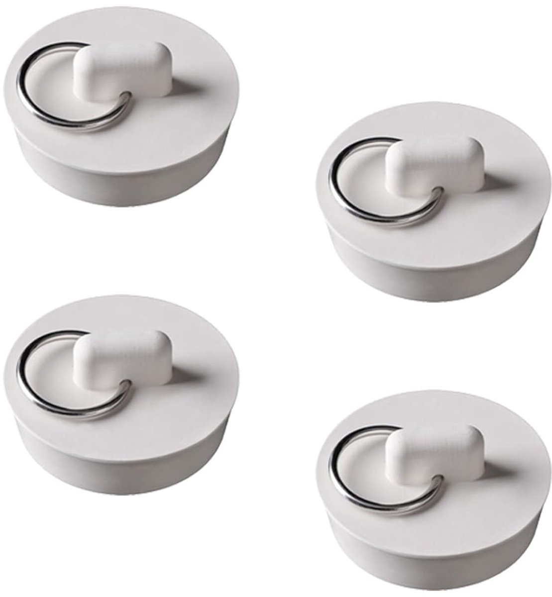 Set van 4 badpluggen, rubberen afvoerstop keukenspoelstop met ophangring, universele afvoerplug cover voor badkuip, keuken en badkamer, 28-31 mm