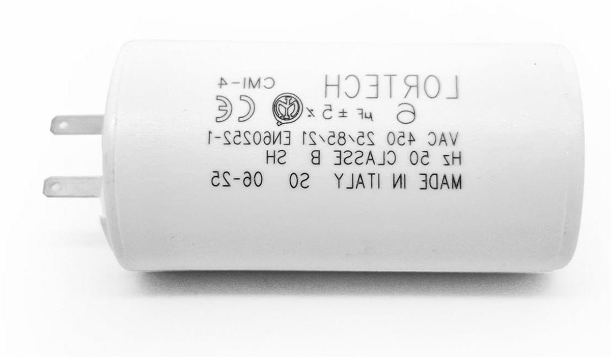 Condensator - Startcondensator - Rolluiken Repareren - 6 µF Capaciteit - 30 mm Diameter - Zwart