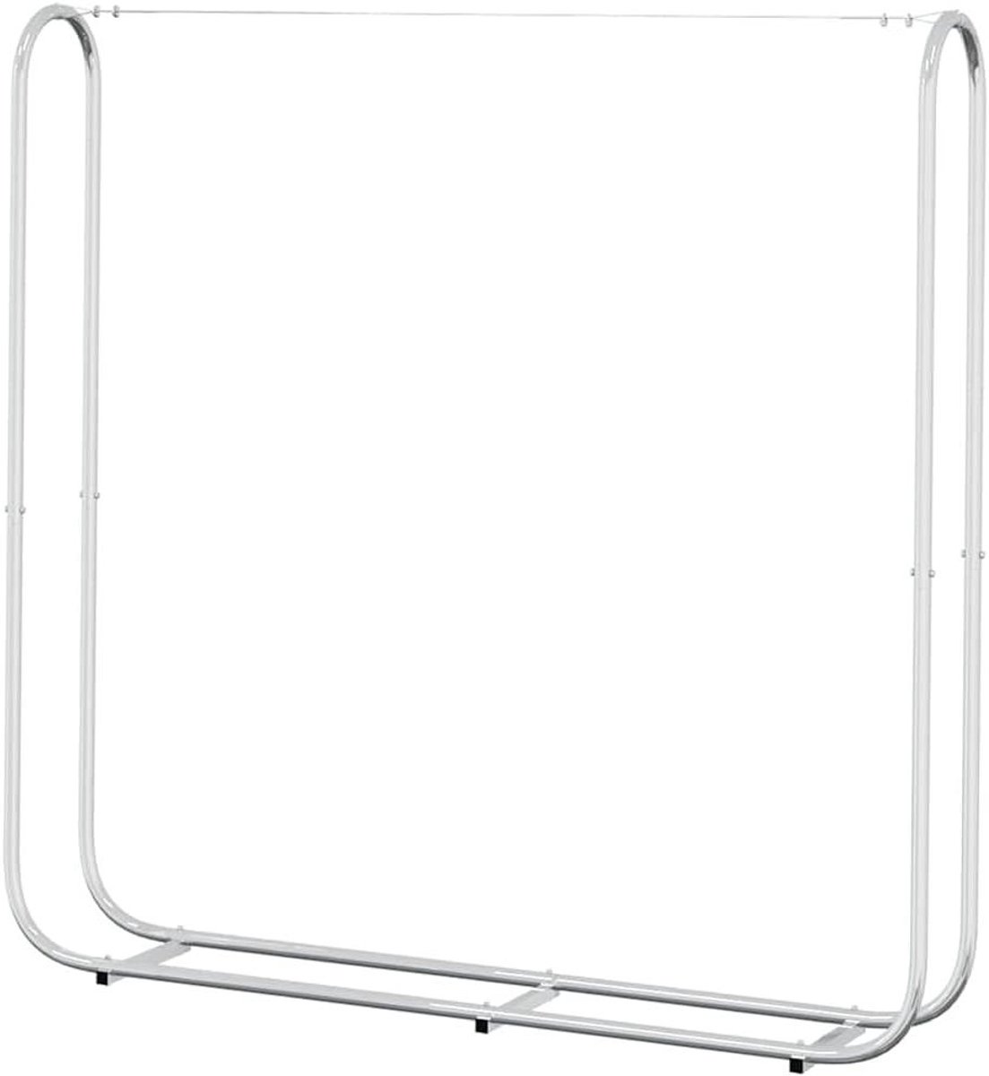Haardhoutrek - Houtopslag Rek - Open Haard - Verhoogd Design - 150x25x150 cm - Gegalvaniseerd