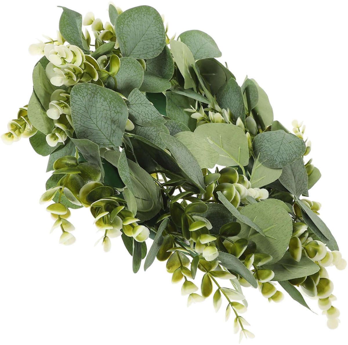 Eucalyptuskrans van kunstmatige eucalyptus, decoratieve simulatiekrans, buitenkrans voor deurkrans