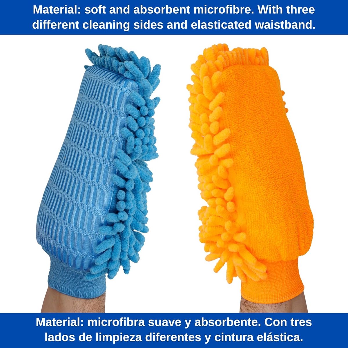 microvezel washandschoenen voor auto's, Extreem absorberend en zacht, Nat of droog te reinigen, Gebruiken met zeep, Streepvrije reinigingsdoek voor auto, velg handschoen, Car Cleaning