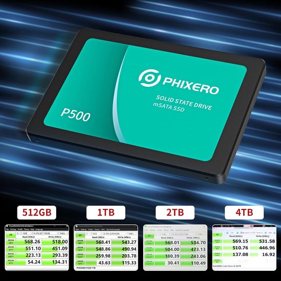 Interne SSD - Opslagdrive Solid State Drive - Systeemversnelling - 3D NAND Technologie - 2.5 inch - Zwart — afbeelding 3