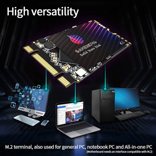 Interne SSD - Opslag Schijf - Snellere Computer - 3D NAND Technologie - 64 GB - Zwart — afbeelding 4