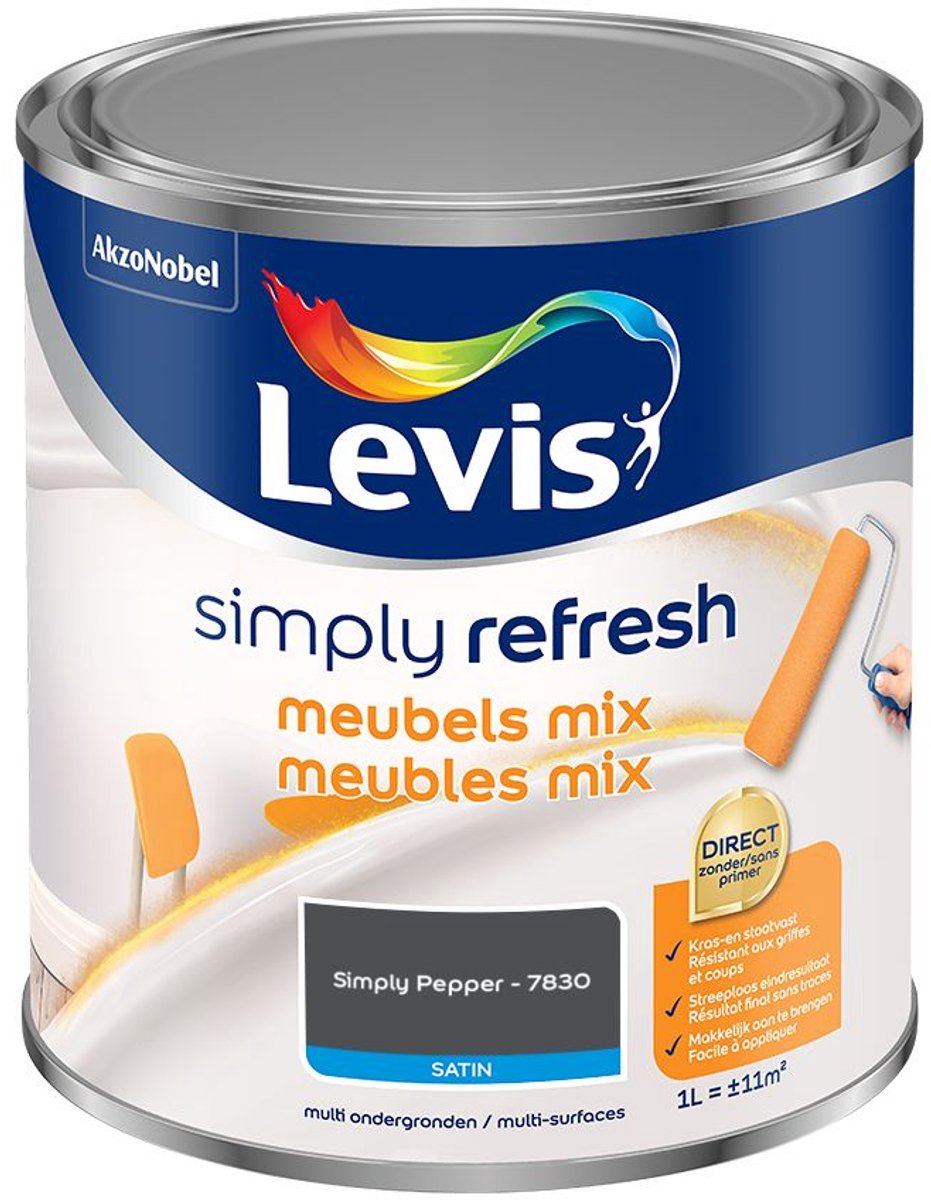 Levis - Simply Refresh Meubels Satin Mix - Simply Pepper - Mengverf - 1 L