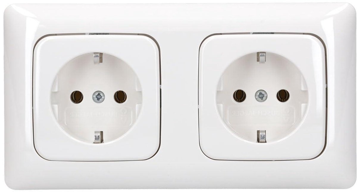 Stopcontactset - Stroompunten - Stroomvoorziening - Compleet met afdekraam - 2-voudig - Alpinewit