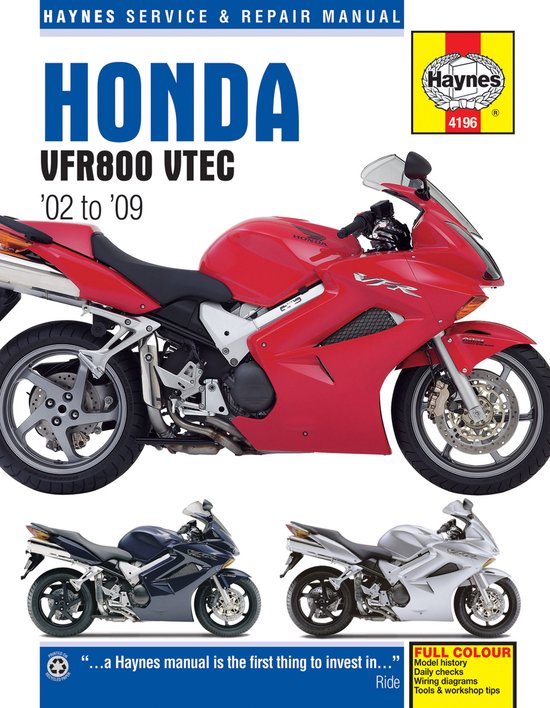 Haynes Honda VFR800 VTEC '02 to '09 Service and Repair Manua ... - cover
