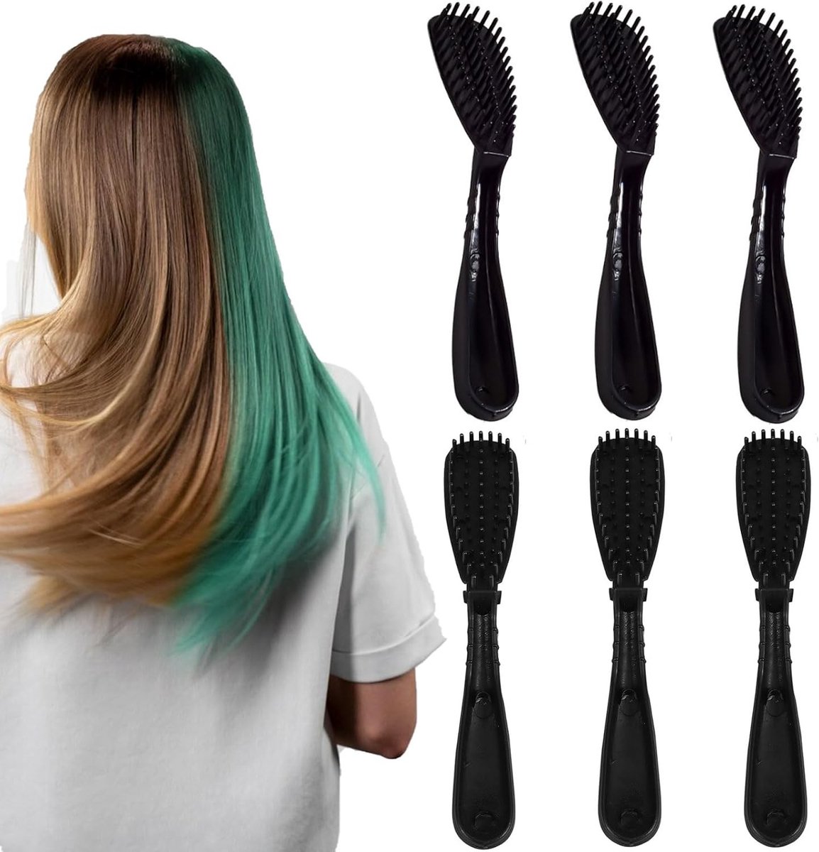 Set van 6 Haarverfkwasten voor Thuisverven, Professionele Haarverf, Kleuren en Stylen van Haar