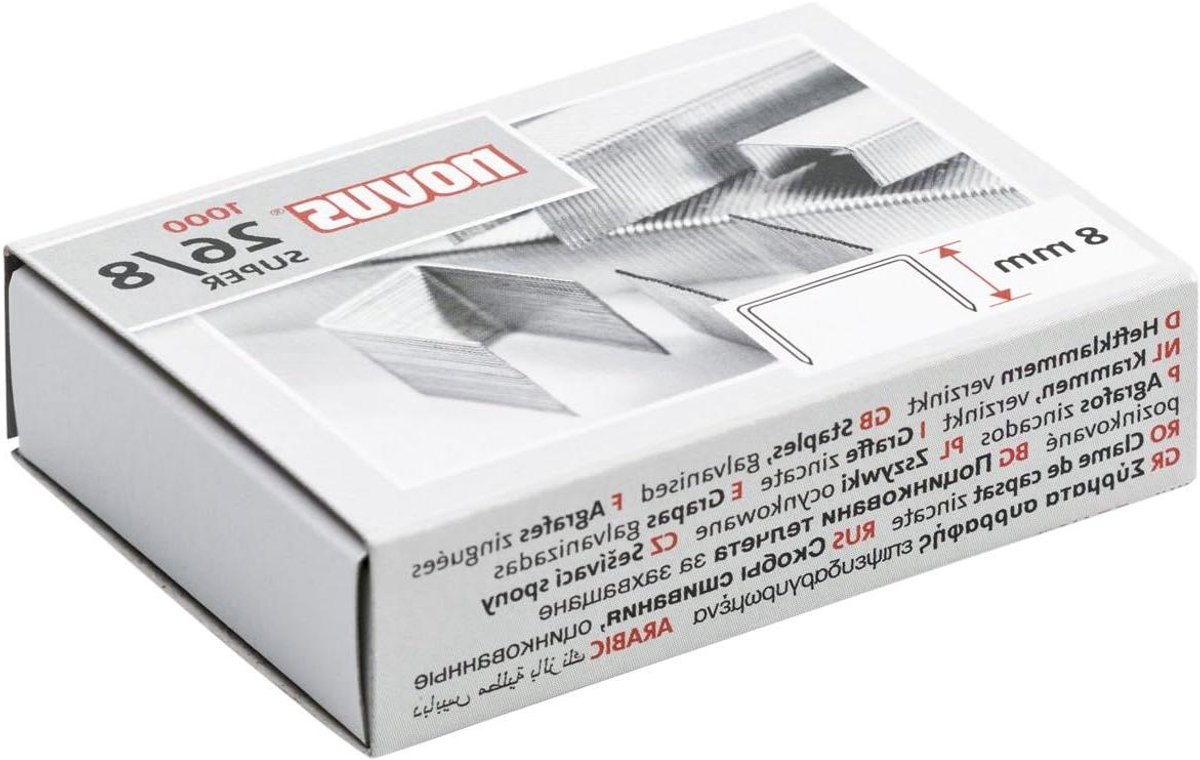 Nietjes 26/8 - Staal Draad Nietjes - Documenten Vastmaken - Gegalvaniseerd Staal - 1000 Stuks - Zilver