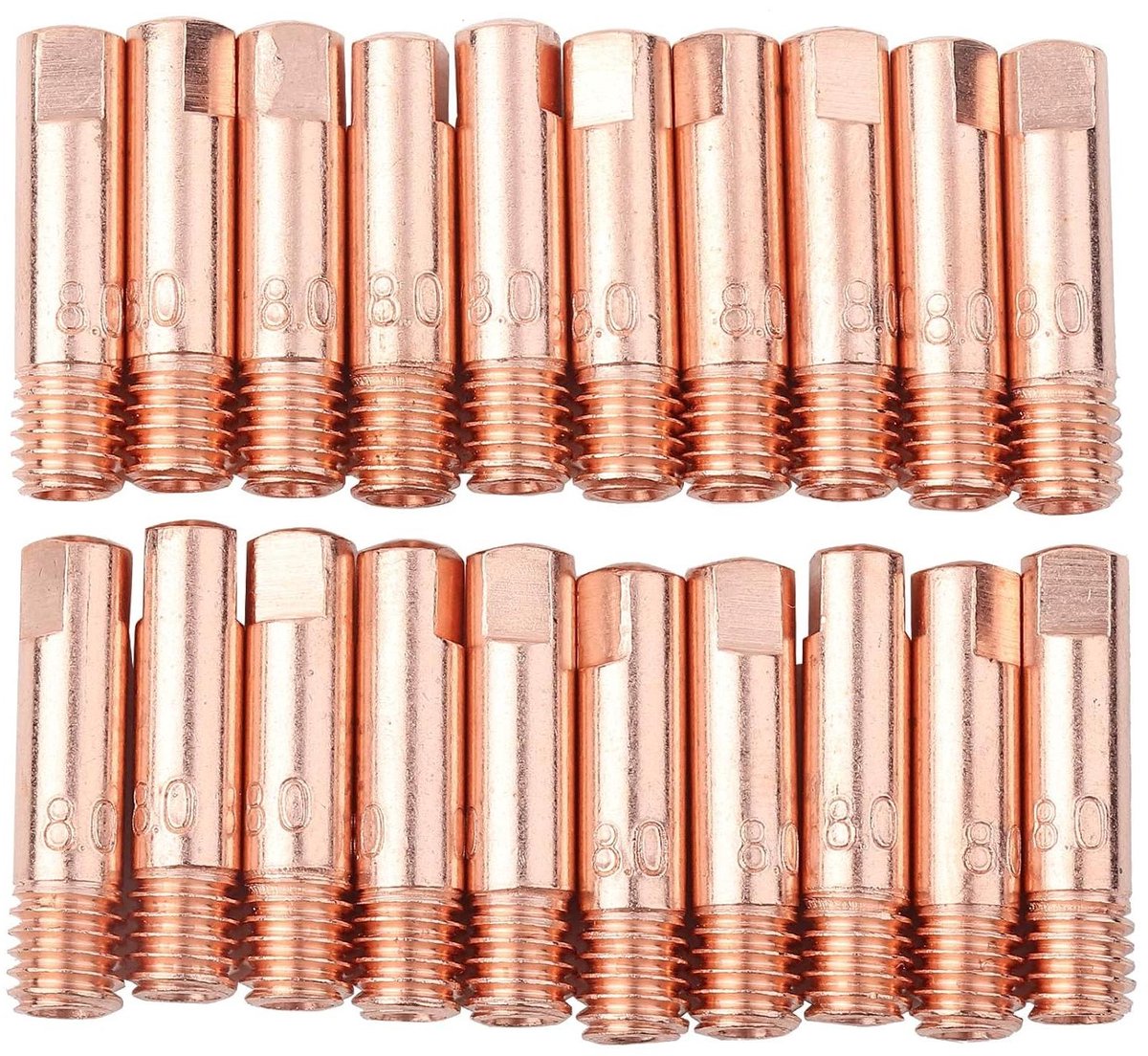Lasapparaat Contactpunten - Lassproeiers Koper - Metaal Bewerken - Hoge Temperatuur Bestendig - 20 Stuks 0.8mm - Koperkleurig