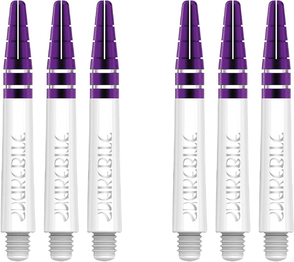 Dart Stelen - Dart Accessoires - Darts Spelen - Transparante Polymeer Constructie - 6 Stuks 36mm - Wit Paars
