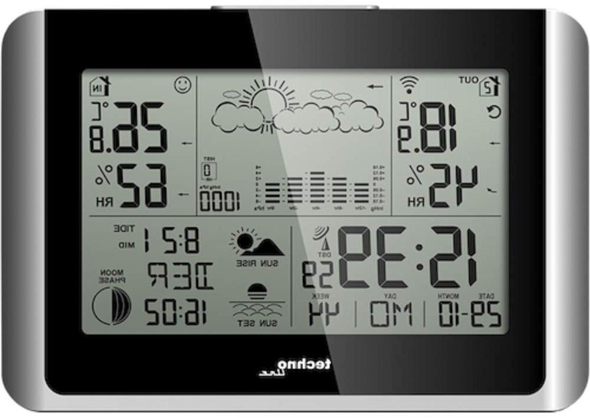 Draadloze Weerstations - Weercomputer Binnen Buiten - Weer Voorspellen - Tot 3 Buiten Sensoren - 17.3 cm Station - Zilver Rand