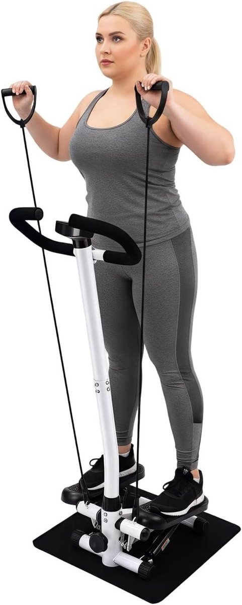 Fitnessstepper Mini - Hometrainer Stair - Thuisconditie Opbouwen - Verstelbare Trainingshoogte - Tot 150kg - Zwart