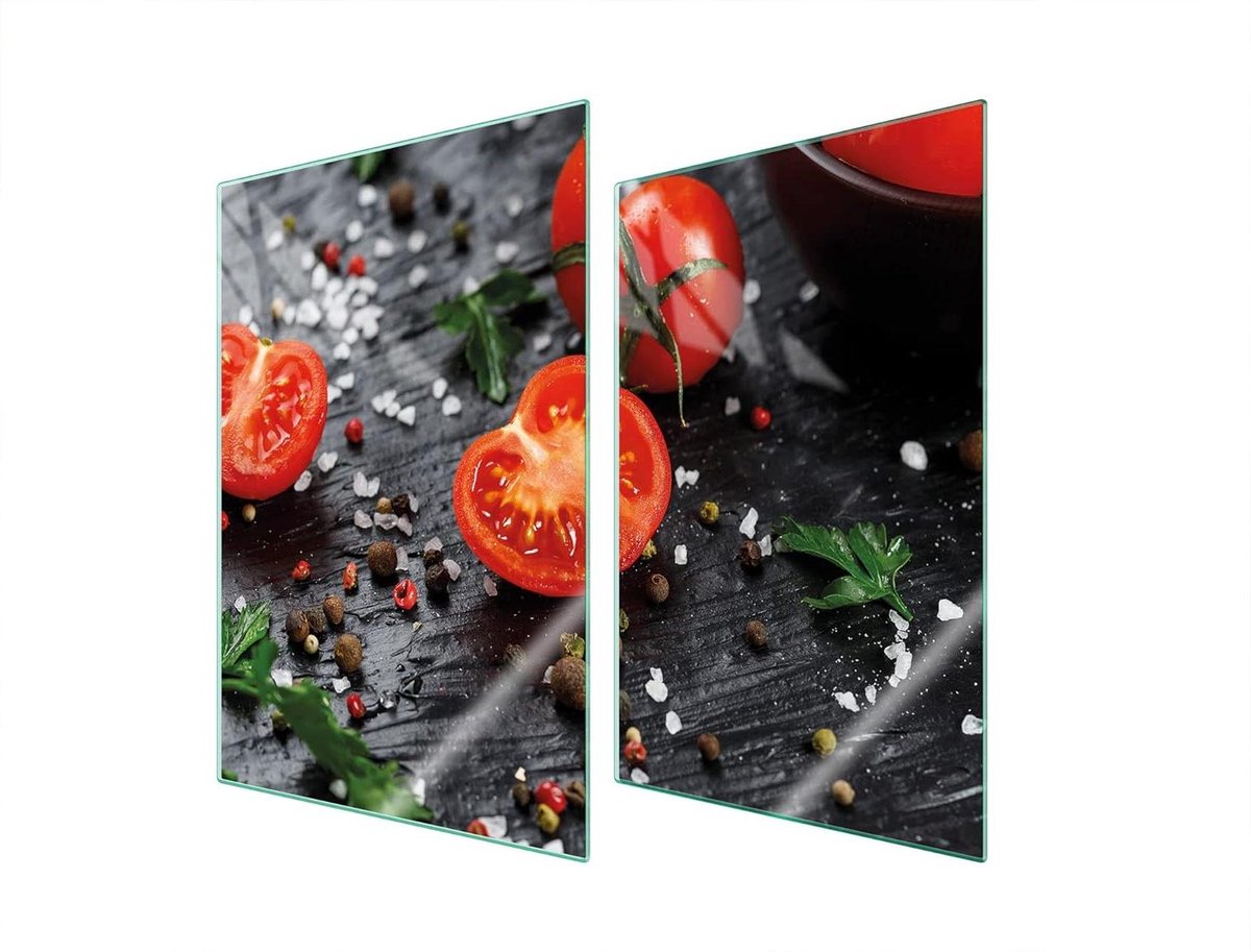 Fornuis Afdekplaat Kookplaat Beschermer Keuken Werkruimte Gehard Glas 35 x 52 cm Tomaat