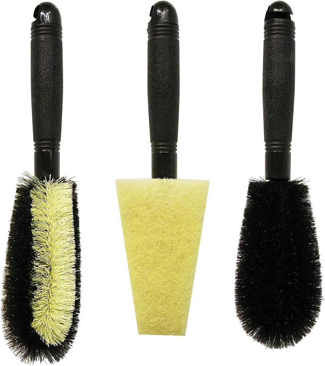 Velgenborstel Set - Auto Borstels - Velgen Reinigen - 3 Verschillende Borstels - 30.7 cm - Zwart