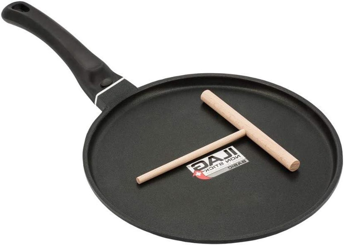Pannenkoekenpan - Crêpepan - Lekker Ontbijten - Gegoten Aluminium - 26 cm - Zwart