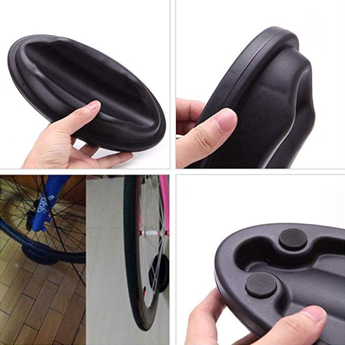 Fiets Wielsteun - Voorwiel Verhoger - Indoor Fietsen - Vloer Beschermend - 2 stuks - Zwart
