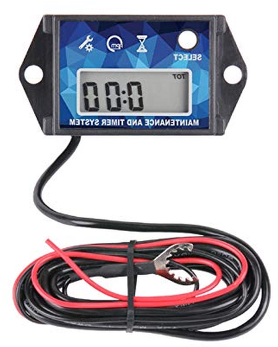 Digitale Urenteller - Toerenteller Motor - Motoronderhoud Bijhouden - Waterdicht IP67 - 7.6 x 4 x 2.05 cm - Zwart