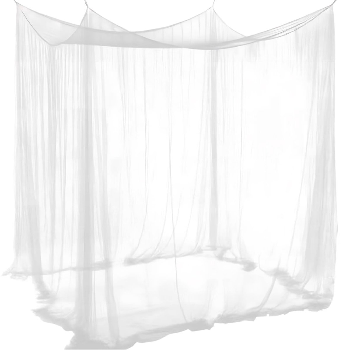 Muggennet Voor Bed, XXL, Driedeurs, Reizen, Outdoor, Klamboe, Tweepersoonsbed, Eenpersoonsbed, Luifel, Rechthoekig, Hemelbed, Gordijnen, 2,2 x 2 x 2 M (Wit)