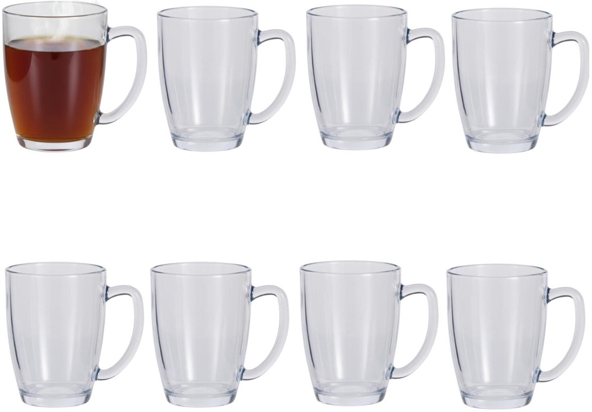 Secret de Gourmet Theeglazen Assam - set van 8x - 390 ml - 12 cm - gehard transparant glas - koffie en thee glas