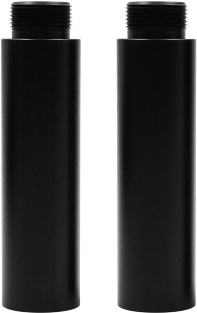 Microfoonstandaard Verlengbuis - Adapter - Metaal - 3/8 naar 5/8 - Standaard - Geschikt voor Microfoons - Zwart 2 stuks, met adapter.