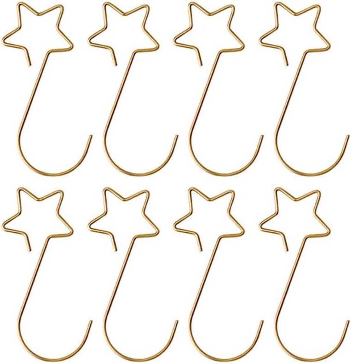 Kerstboomhangers - Kerstversiering - 80 stuks - Goud - Kogelhangers - Sterhaken - Snelhangers - Geschikt voor kerstboomdecoratie - Ster - Balinkerstboom - Kerstbal