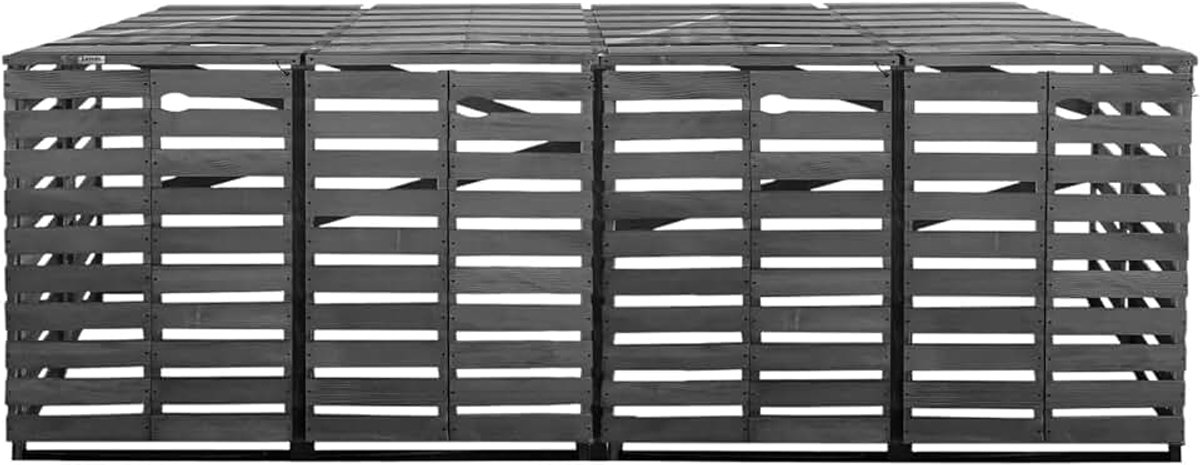 Containerombouw van geïmpregneerd vurenhout - 1/2/3/4/5x Kliko - Ombouw voor kliko's - Kliko ombouw - Containerberging - Bruin - Weersbestendig (Grijs, 287x80x118cm (4x))