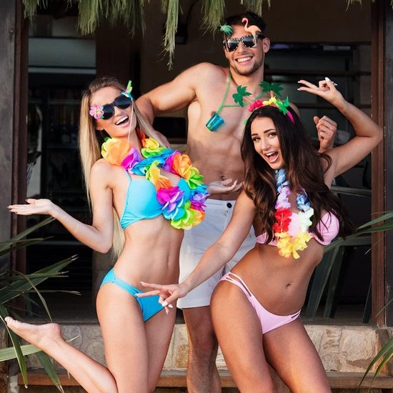 Feestbril Hawaii - Kostuumbril Tropisch - Feestelijke Outfit - Met flamingo en palmboom - One size - Zwart van Feestbril — afbeelding 2