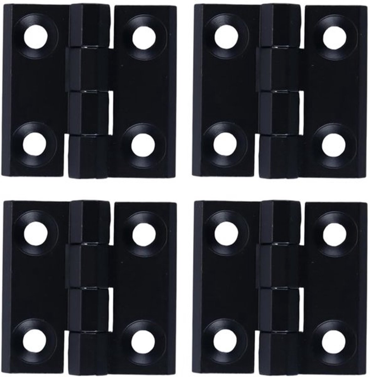 Scharnieren Zwart 4 Stuks - Deur Scharnieren - Kleine Scharnieren - Zinklegering/Aluminium - Duurzaam Roestvrij Staal - 50x50mm Afmetingen - Deurscharnier