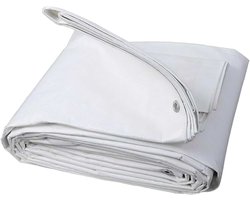 3S SuperSamaStore Waterdicht afdekzeil met oogjes, duurzaam dekzeil voor buiten, voor tuin, paviljoen, tent, waterdicht, 120 gram per vierkante meter, 4 x 6 m, wit