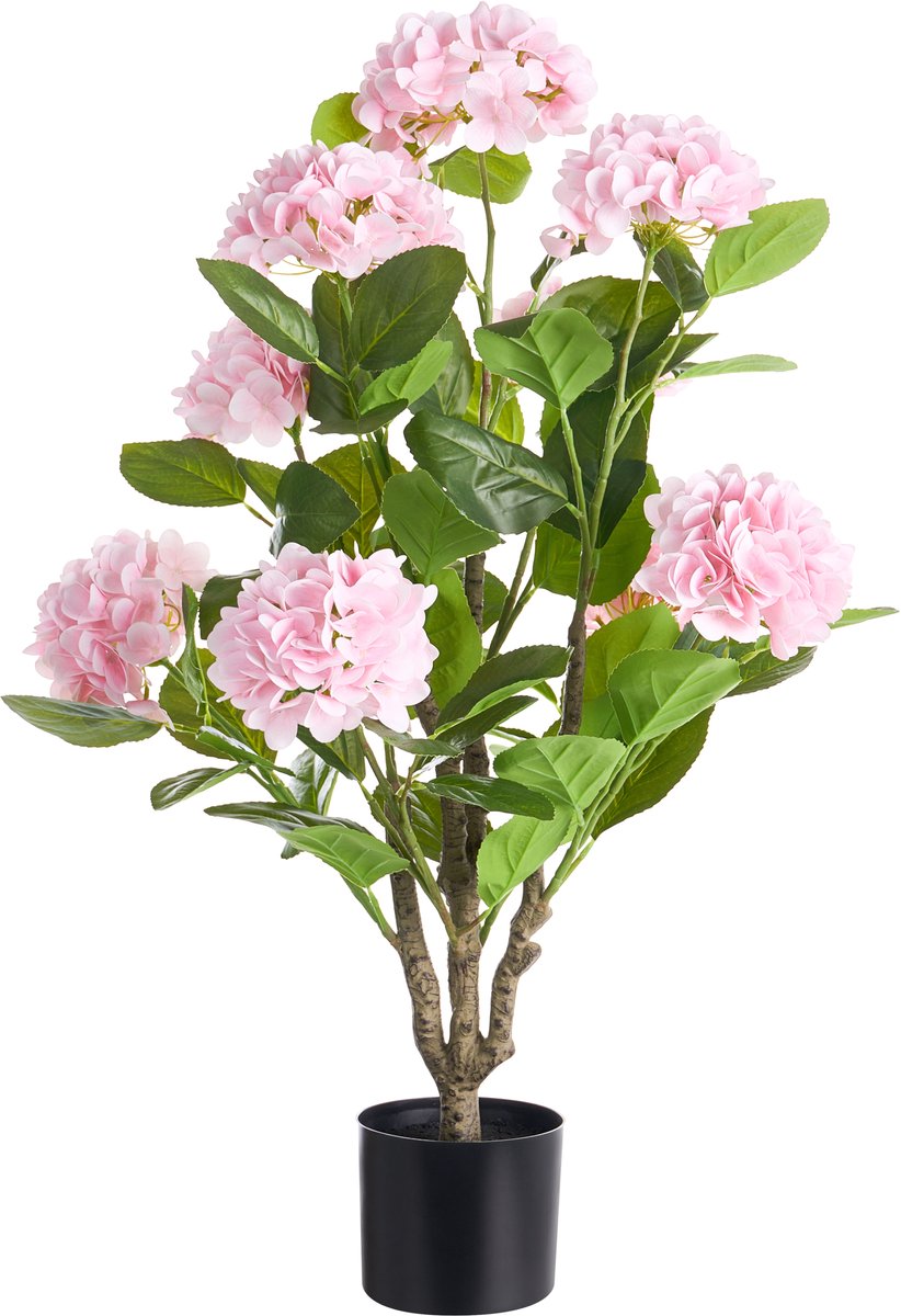 HORTENSIUM - Kunstplant in pot - Roze - 90 cm - Kunststof