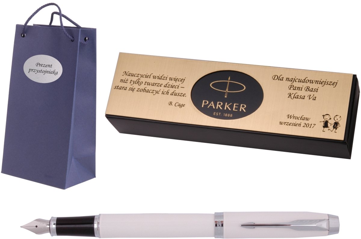 Parker IM Royal Vulpen Wit CT met Gravure