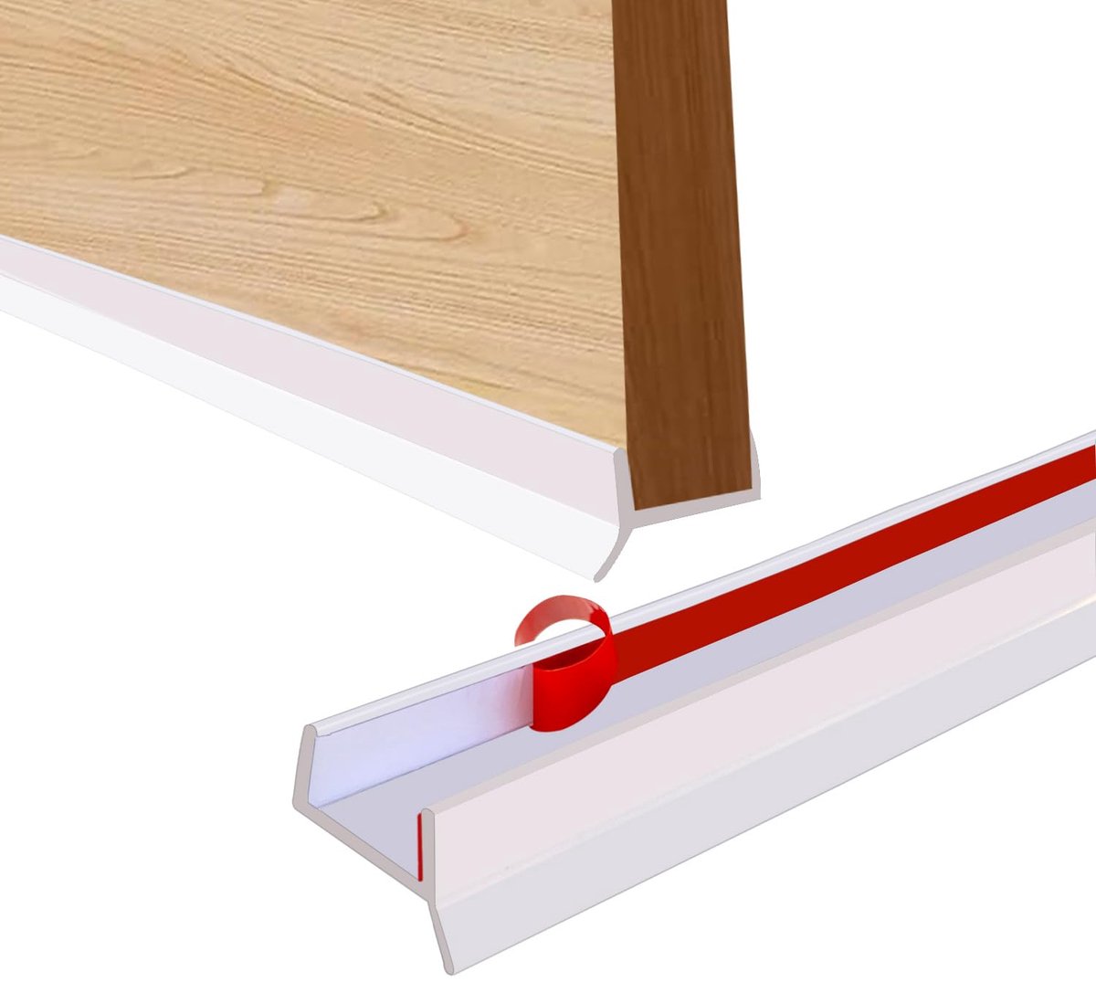 openingsprofiel, bodemprofiel, keukenzegel met afdichtlip (wit, 5)