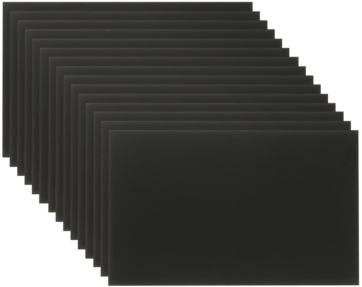 Aluminium plaat, 15 stuks laserplaten, onbewerkte gravure, 0,5 mm, dunne rechthoek voor knutselen, doe-het-zelf lasergravure, zwart