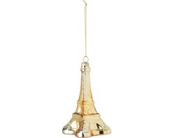 J-Line Hangende Eiffeltoren - glas - goud - set van 6