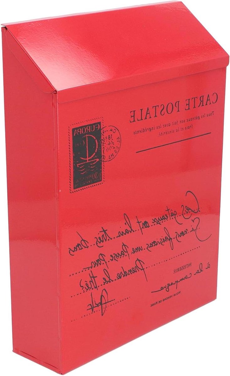Brievenbus - Suggestiedoos - Thuispost ontvangen - Afsluitbaar met sleutel - 30 x 22 cm - Rood