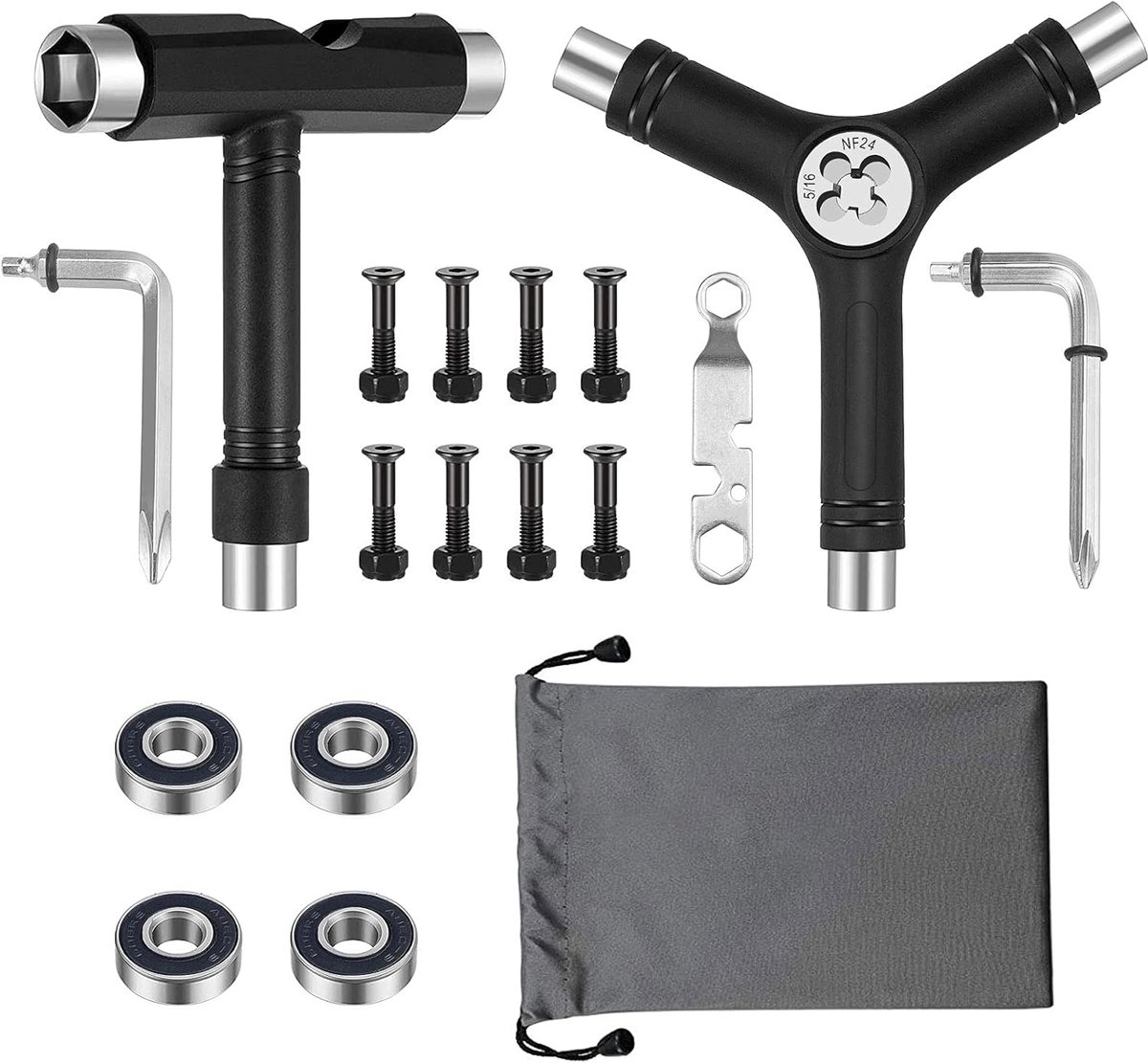 Gereedschap All-In-One draagbaar skateboard T-Tool Y-Tool met inbussleutel Zeskantsleutel Skateboard accessoires, voor longboard skate scooter