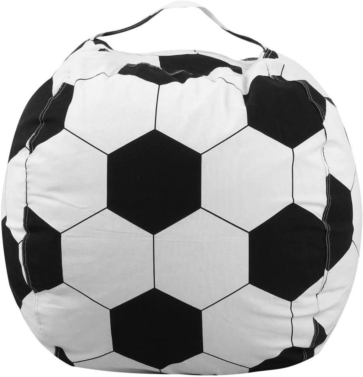 Zitzakhoes - Opbergzak - Knuffels Opbergen - 2-in-1 Zetel - 60 x 70 cm - Zwart-wit