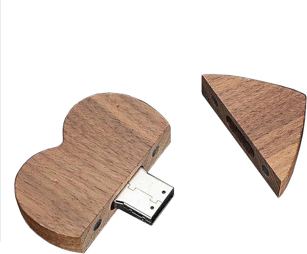 USB-stick met hart, 64 GB, USB-geheugenstick, cadeau, hout, flashdrive, geheugenstick, verjaardag, trouwdag, bruiloft (bevat slechts één USB-stick)