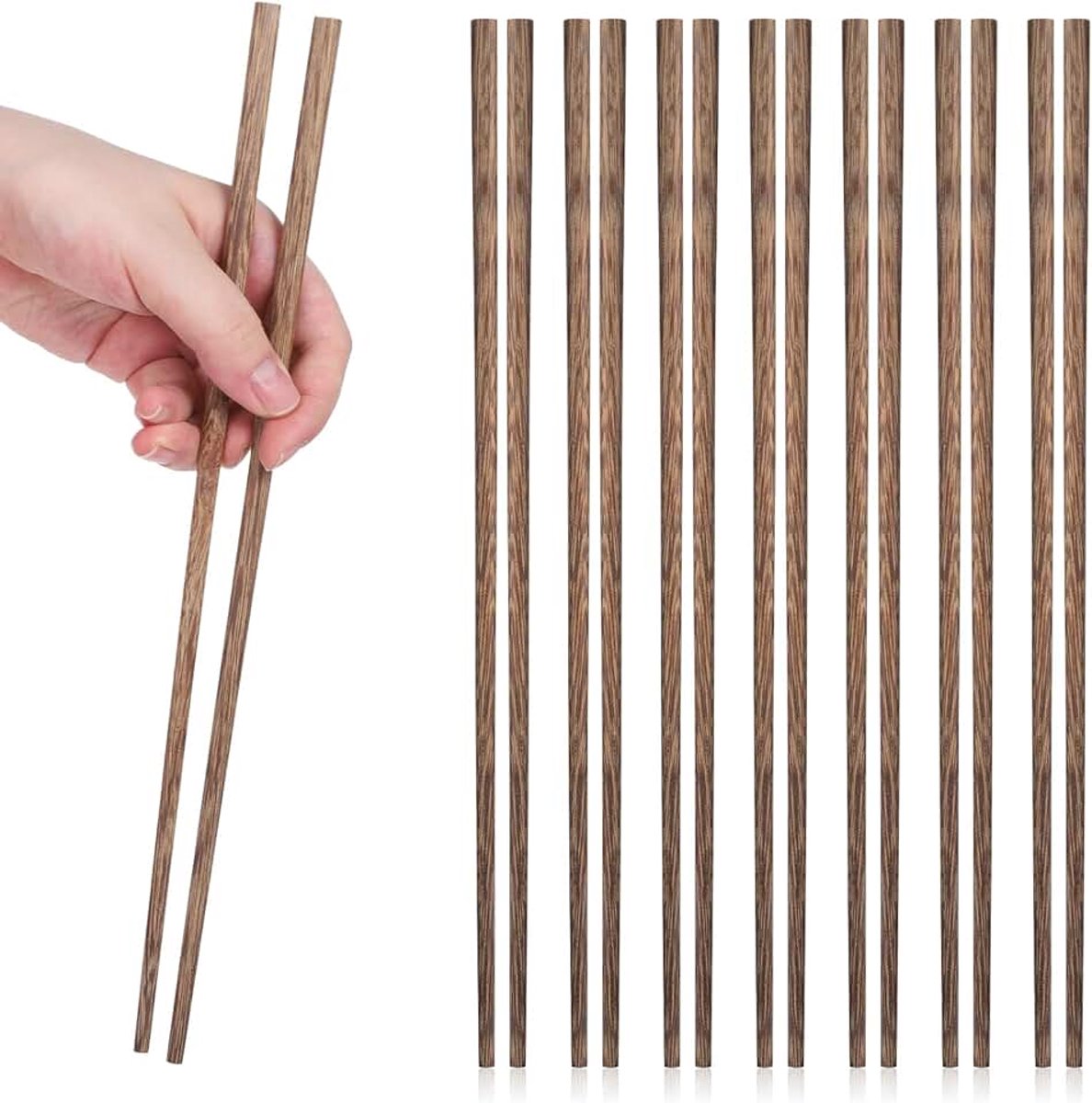 Eetstokjes 30 cm traditioneel Chinees hout lange houten eetstokjes voor vuurpan, braden, pasta, hotpot keuken